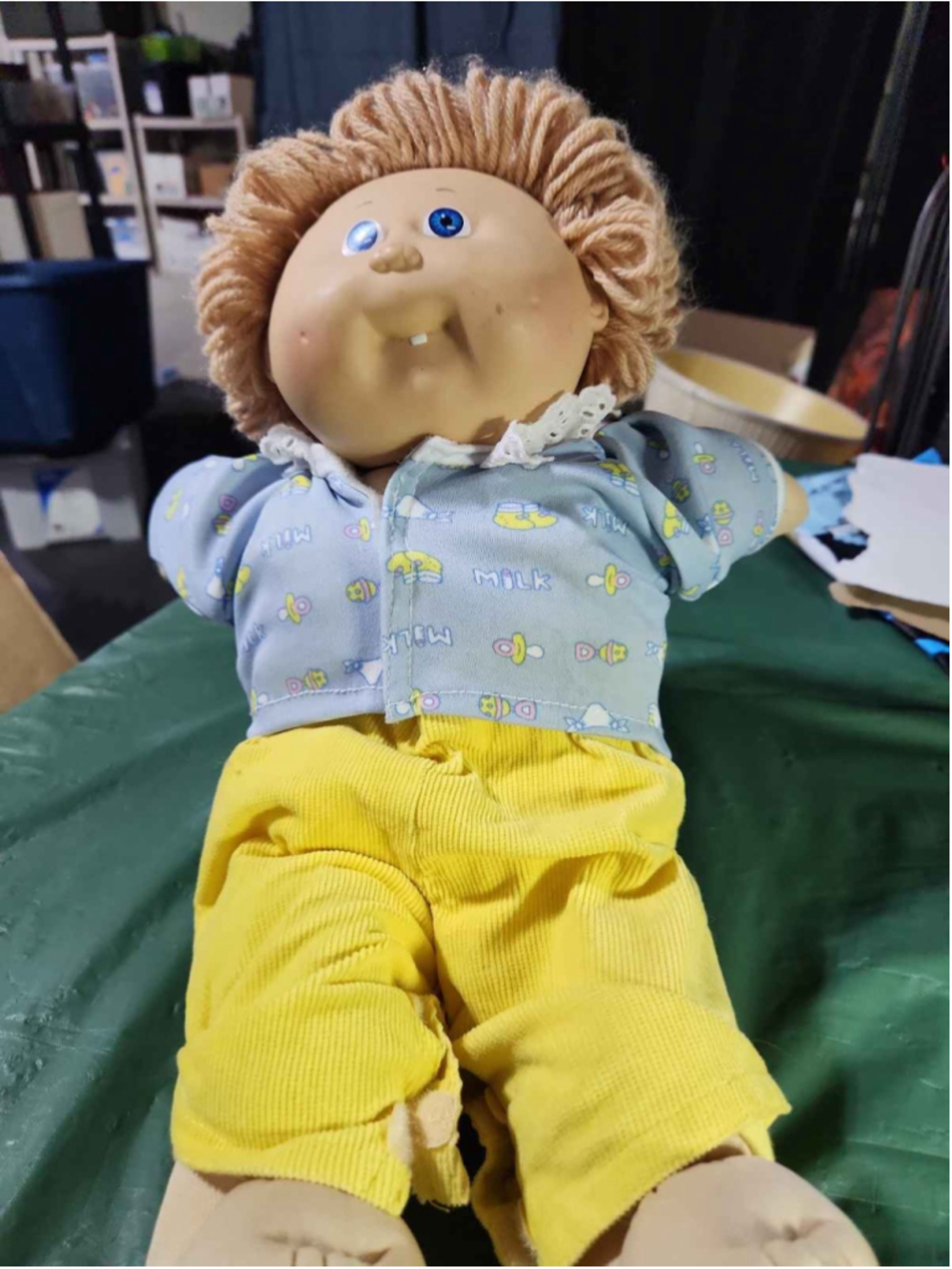 Cabbage Patch Kids Boy Doll Wheat Hair Blue Eyes 1 Tooth Corduroy Outfit
